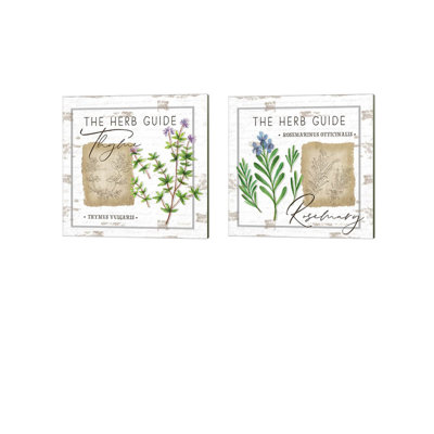 «Herb Guide - Thym & Rosemary» par Jennifer Pugh, art sur toile (ensemble de 2)