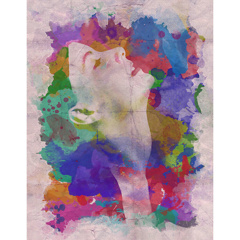 Décalcomanie murale amovible greta garbo aquarelle, H 18 po x l 14 po