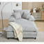 Méridienne surdimensionnée en velours côtelé gris de FlowLuxe, canapé-lit réglable à assise profonde pour les espaces de vie modernes-746582466