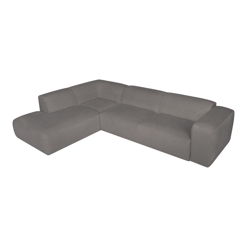 Chiodo Ecksofa - large sofa element - ottoman, Taupe corduroy, Left Hand Facing