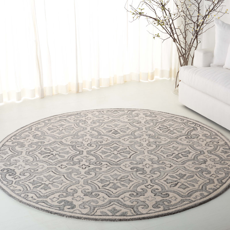 Lauren Ralph Lauren Hand Tufted Wool & Cotton Damask Rug, Round 7'