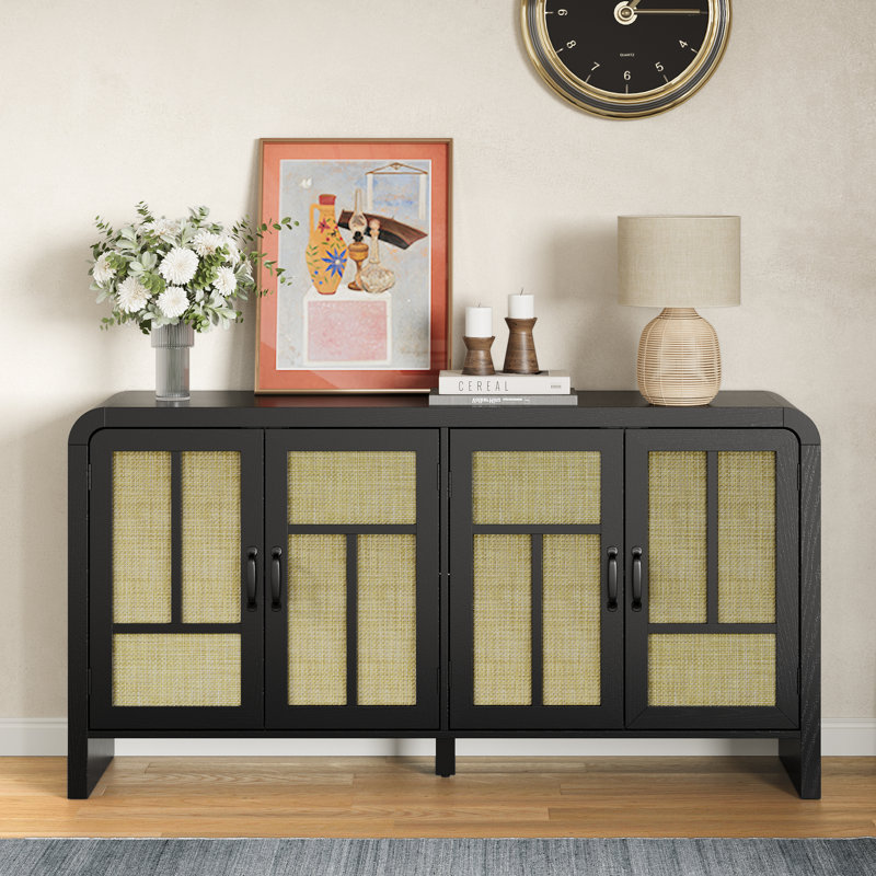 Buffet en rotin avec 4 portes