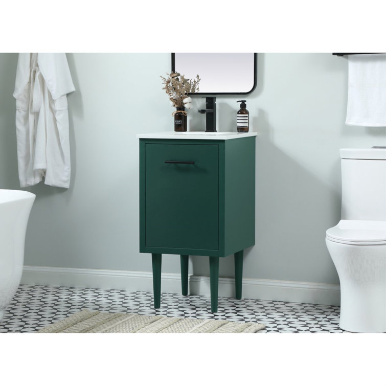 Cyrus 18'' Single Bathroom Vanity with Engineered Marble Top