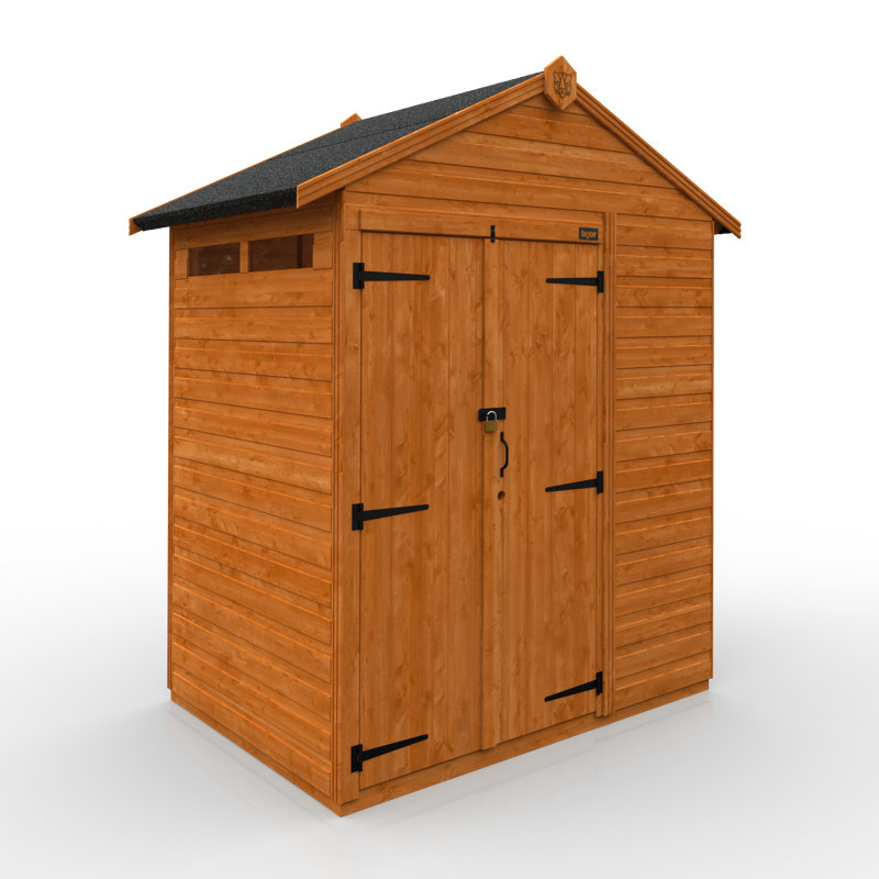 TigerFlex® Modular Buildings 4 ft. W x 6 ft. D Solid Wood Shiplap Apex Garden Shed