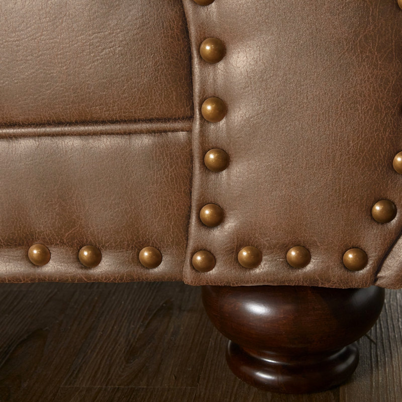Fauteuil convertible Marelie, Similicuir brun Knarik