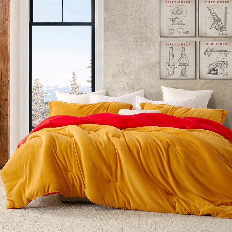 Even Heroes Need Sleep Coma Inducer Oversized Comforter Set, King Comforter + 2 King Shams, Red