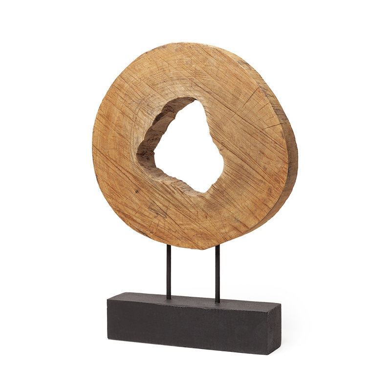 Sculpture de table Rene Brown and Black, H 20,5 po x l 15 po x P 3,25 po