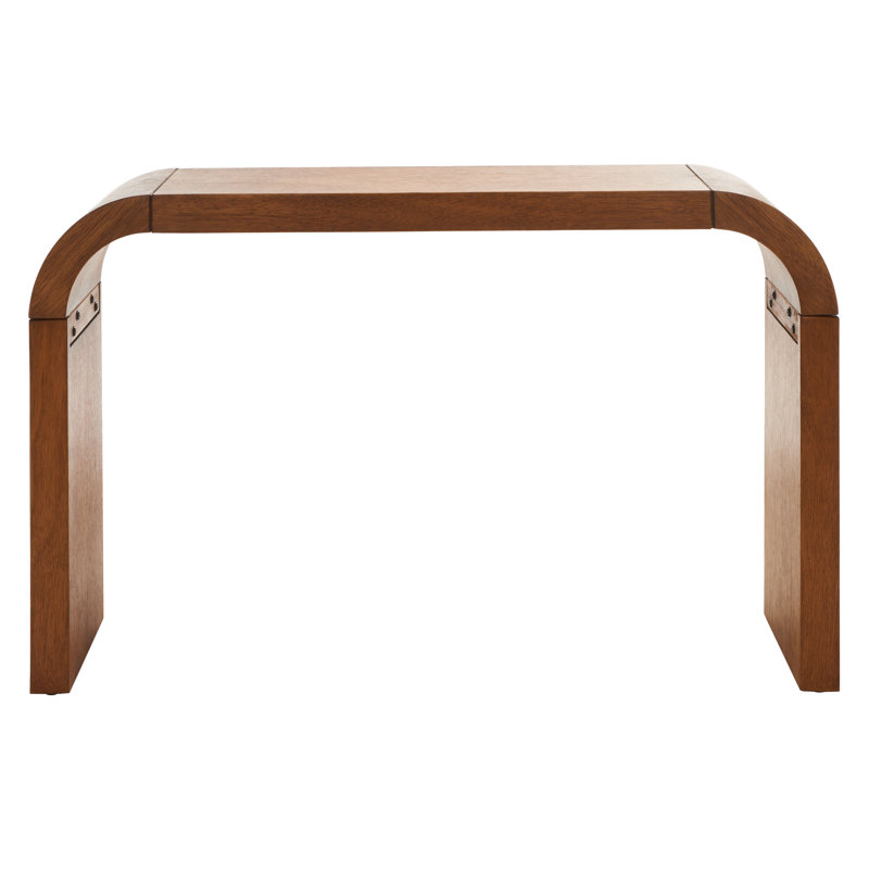 Hamund Curved Console Table, Brown