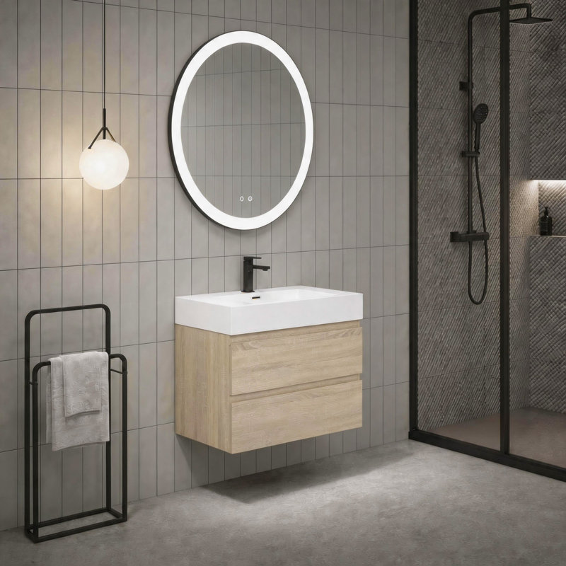 Meuble-lavabo flottant épais de 30 po (RTA), Chêne clair, 30"