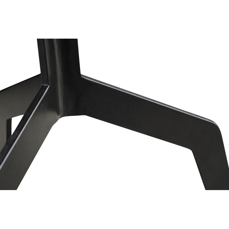 Razor Marble End Table, Black/Brown/Ivory/Black Powder Coating