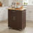Brown Wheeled Kitchen Island Storage Rack, Drawer, Adjustable Interior Shelf, Side Handle, Towel Hanger-2117199121