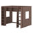 Wooden Loft Bed With Storage Cabinets And Shelves-296457334
