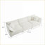 Canapé modulaire modulaire en L avec repose-pieds réversible pour le salon, chenille ivoire | Blanc | Chenille-267752790