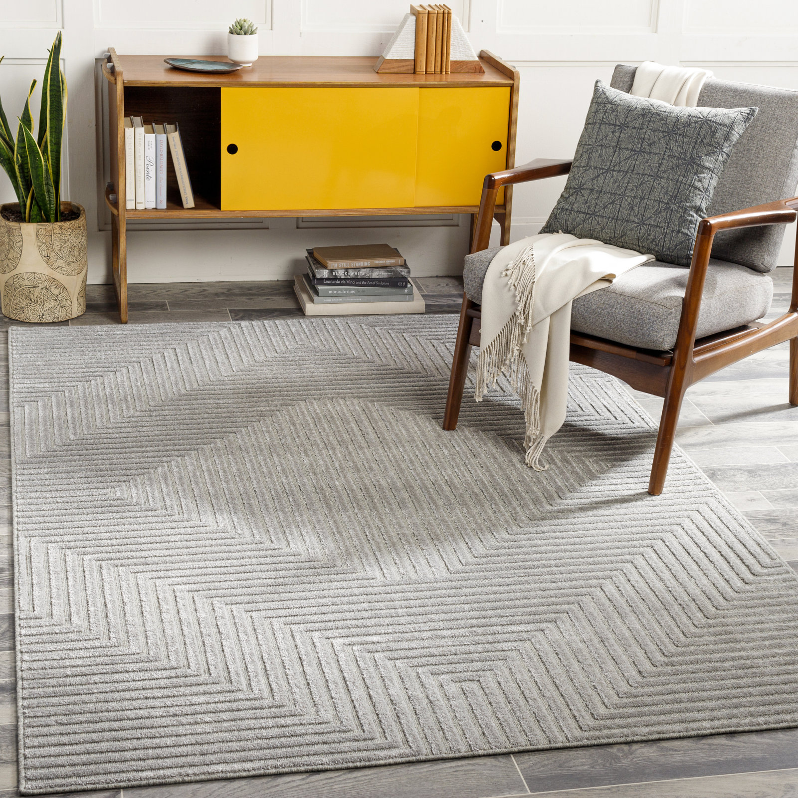 Balsham Geometric Rug, Rectangle 5'3" x 7'3"