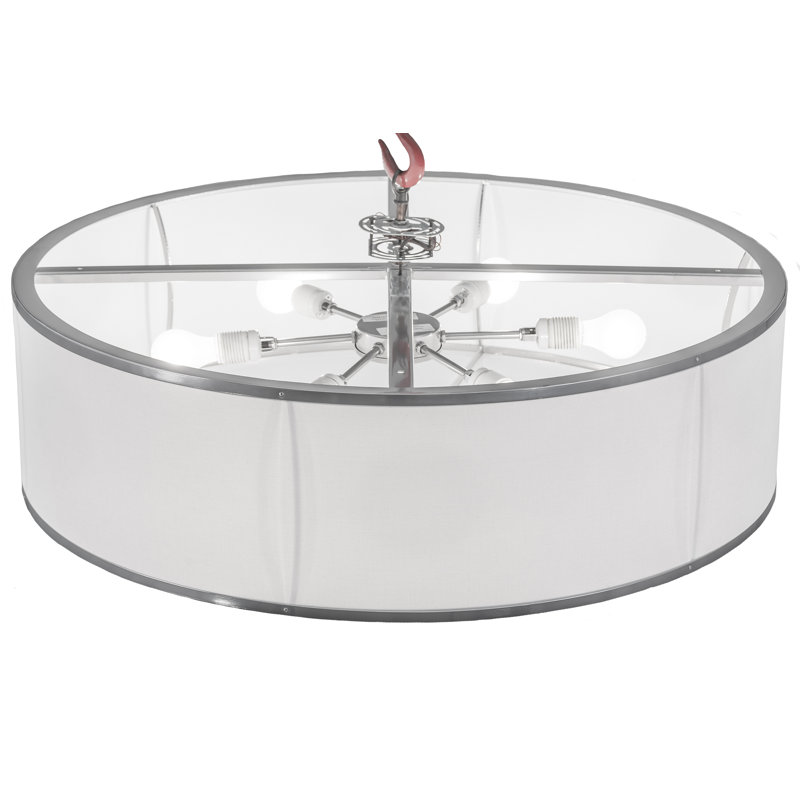 Plafonnier encastré en tissu, Chrome extrême, H 10 po x l 36 po x P 36 po
