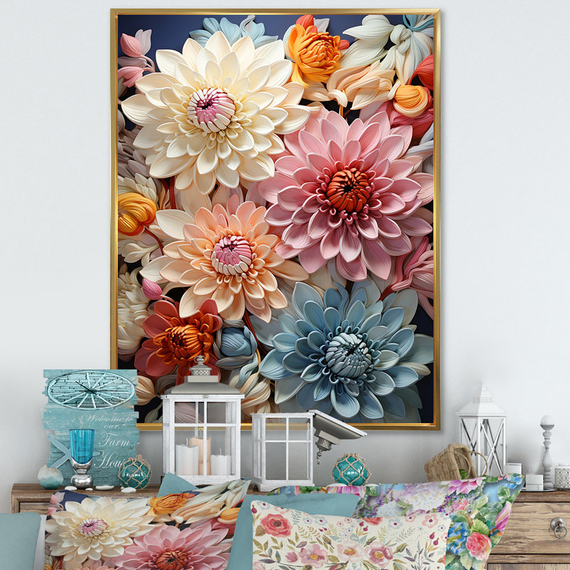Maman sereine colorée sur toile, H 32 po x l 16 po x P 1 po, Cadre flottant doré