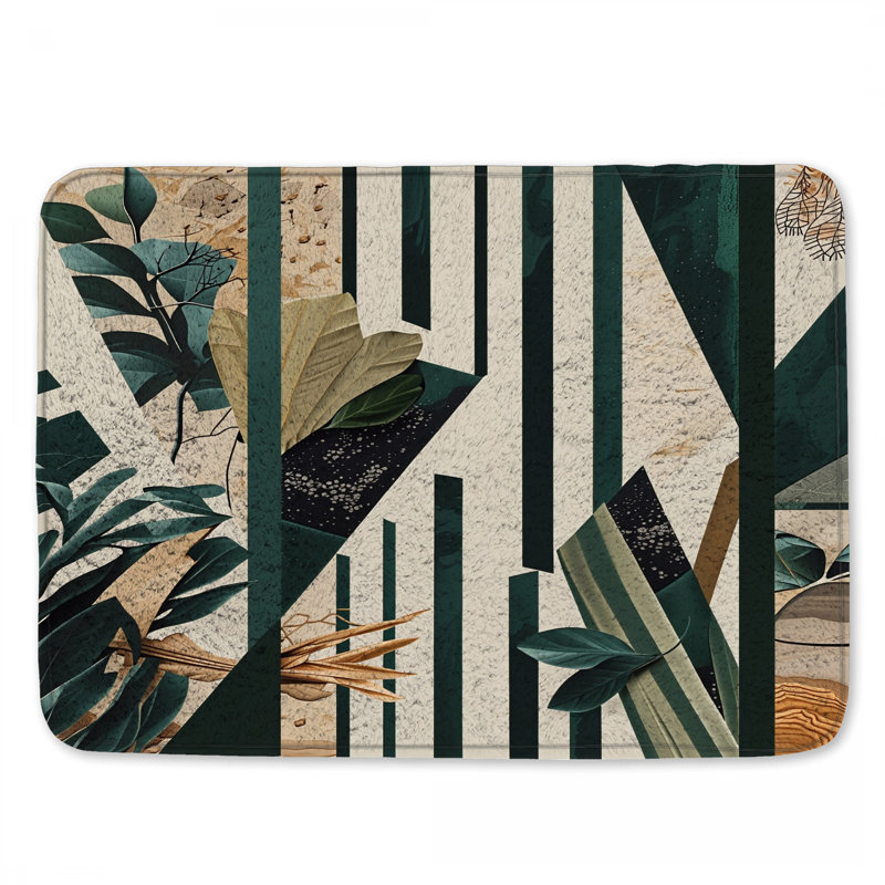 Tapis de bain Abstract Leaf Collage, 34in W x 21in L