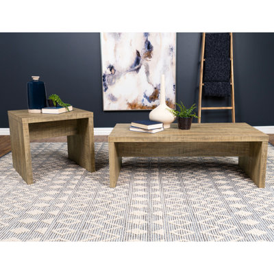 Table basse et table de bout Mango Wood Grain 2 rectangulaire pour le décor du salon: avec grain, fabrication