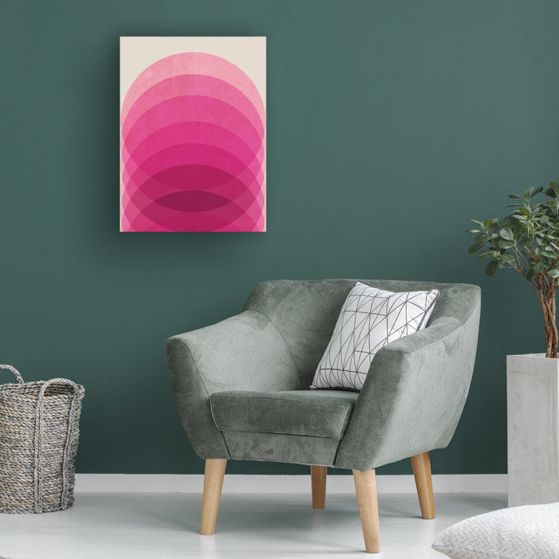 «Tom Quartermaine», art abstrait sur toile rose, H 19 po x l 14 po x P 2 po