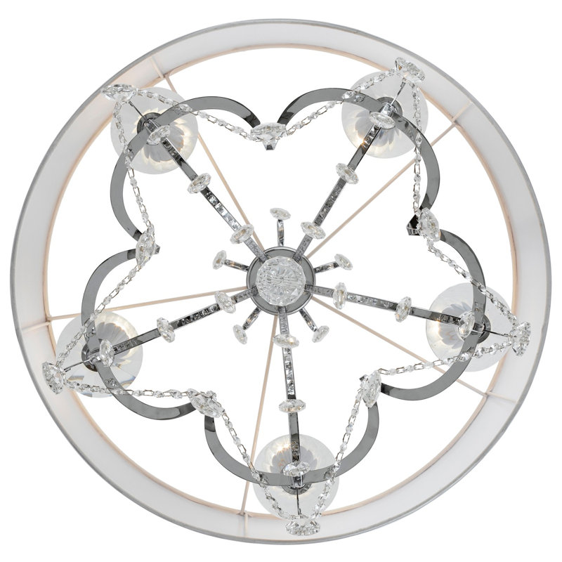 Lustre classique / traditionnel à 5 lumières Itzhak, Strass Swarovski