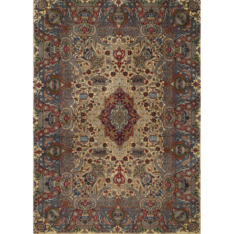 Tapis gris/noir/brun traditionnel Cerita, Rectangle 5 pi x 7 pi