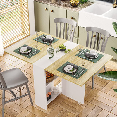 Kaviyon Solid Oak Trestle Dining Table Folding Dining