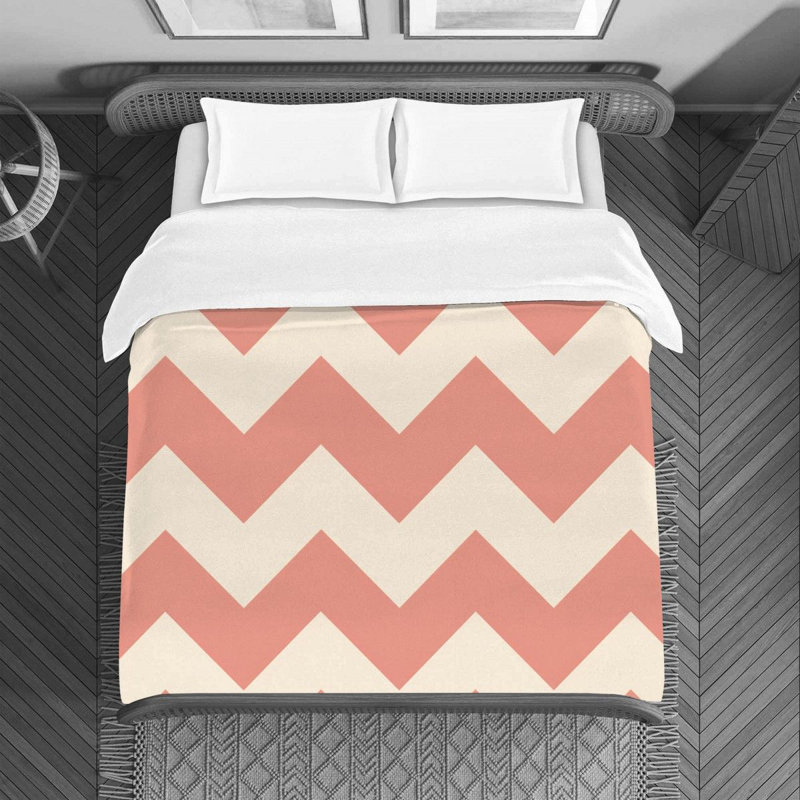 Jozephine Duvet Cover, Queen Duvet Cover, Pink/Beige