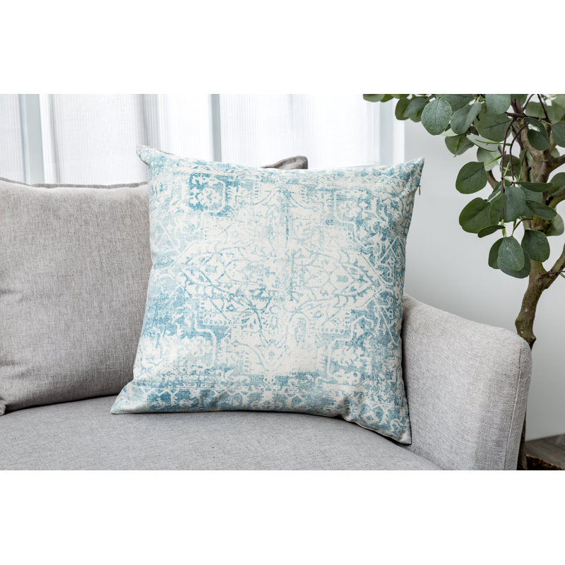 Housse et insert de coussin carré Carved Design, Aqua