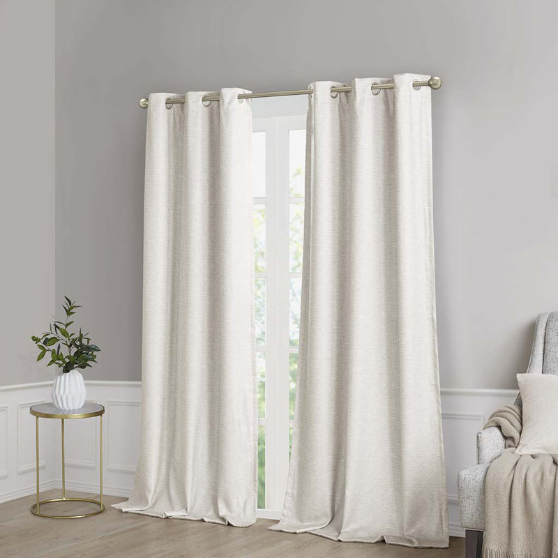 Zeyaan Blackout Curtain Pair, Ivory, 42" W x 84" L