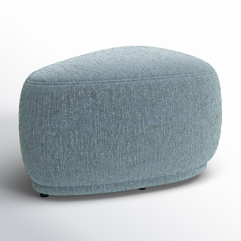 Repose-pieds triangulaire rembourré 26,5 po Adna, Boucle bleu acier moelleux