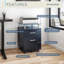Rolling File Cabinet with Glass Top, Graphite-1980883405