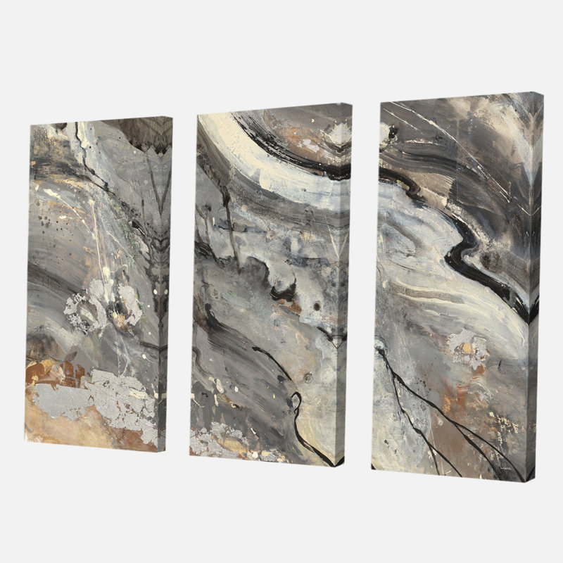 «Swigart Farmhouse» Fire and Ice Minerals II - ensemble de 3 impressions sur toile, H 40 po x l 60 po x P 1 po