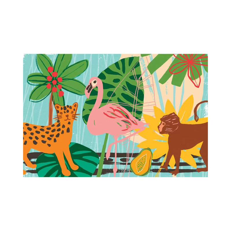 Collection graphique Jungle - impression, Toile tendue, Pas de tapis, H 40 po x l 60 po x 1,5 po