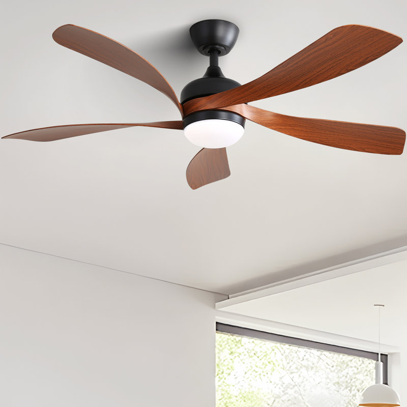 (Identique à W882P146311) Ventilateur de plafond intérieur de 52 pouces avec 3 couleurs à intensité variable, 5 pales ABS, télécommande, moteur à courant continu réversible, noir avec lumière DEL