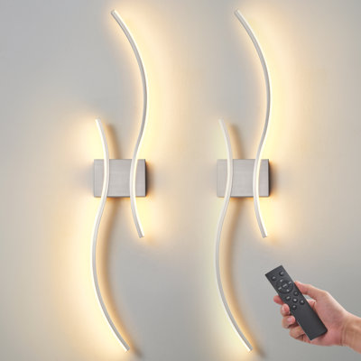 2-Pack Battery Operated Wall Sconces with Remote Control, Non-Hardwired LED Flush Mounted Sconces