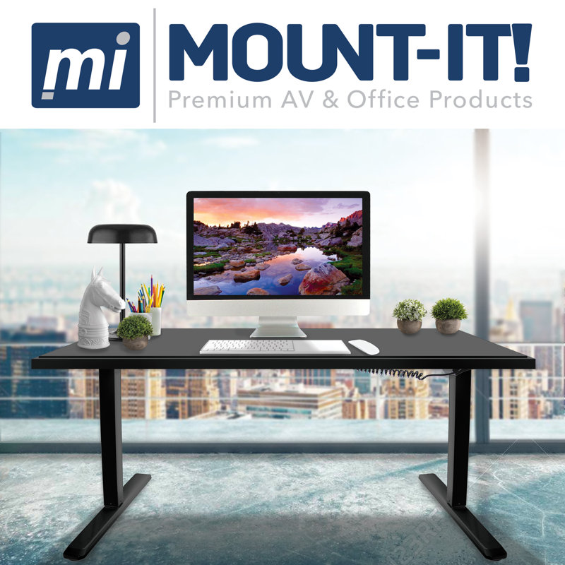 Mount-It! Height Adjustable Dual Motor Electric Standing Desk Frame, Black