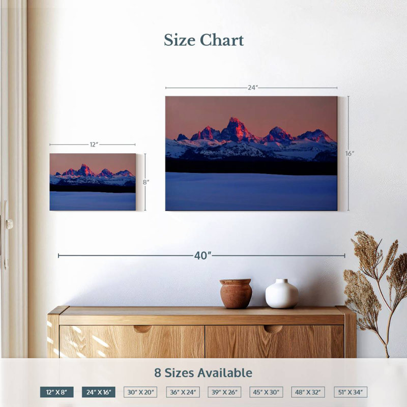 Alvord Grand Teton Winter Glow, H 16 po x l 24 po