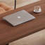 Bureau en bois manufacturé rectangulaire brun noisette + beige + acier au carbone avec 3 tiroirs-871915679-871915676