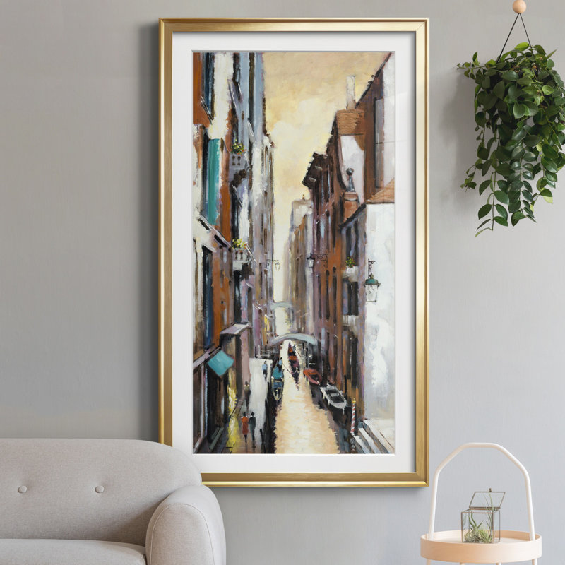 Canal View II - impression, Or, H 22,5 po x l 42,5 po x P 1,5 po