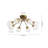 8-light Striped Glass Globe Semi-flush Mount
