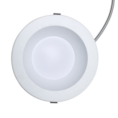6-inch White  Field-Adjustable Downlight Integrated LED Recessed Kit, 3000K Warm White to 4000K Cool White, 1-pack