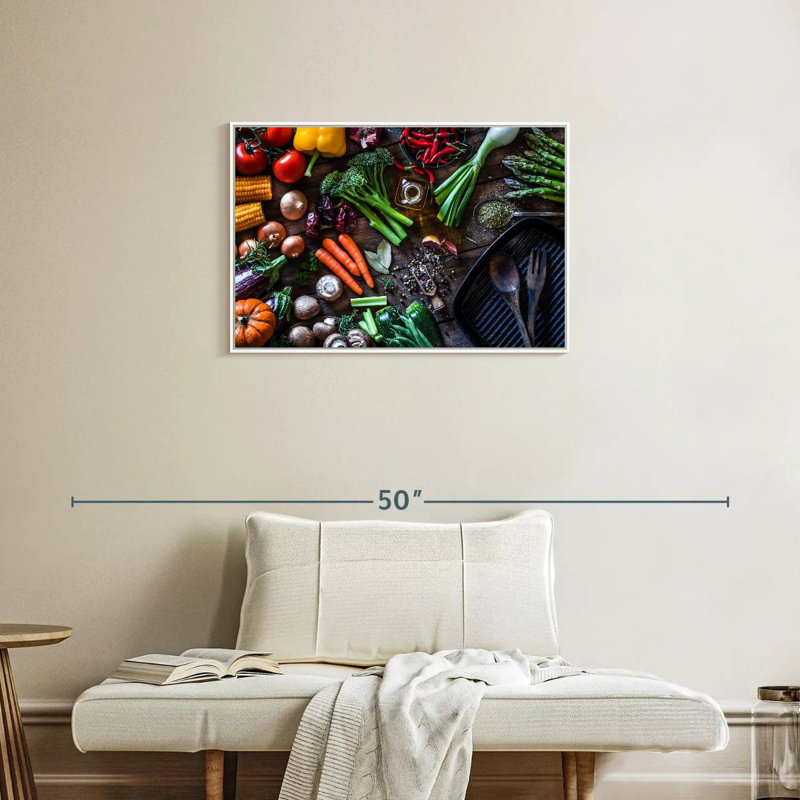 Sauté de légumes, Cadre flottant blanc, 31 po x 21 po