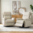 Fauteuil inclinable électrique pivotant à deux moteurs en cuir véritable Volodge