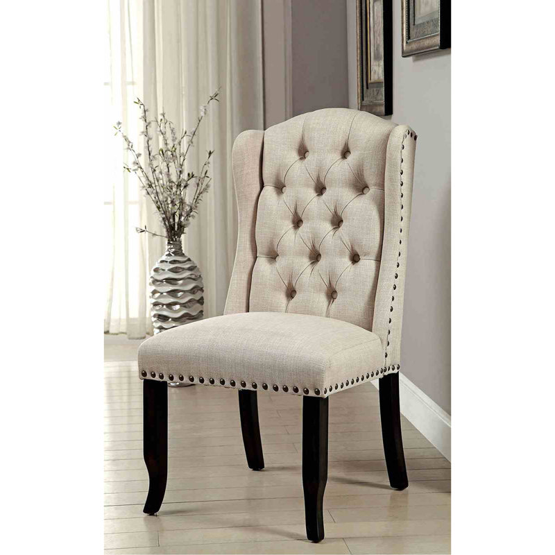 Rustic Style 2pc Side Chair, Beige