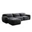 Canapé modulaire moelleux en forme de L avec repose-pieds mobile gris foncé, sans assemblage requis-1725900196