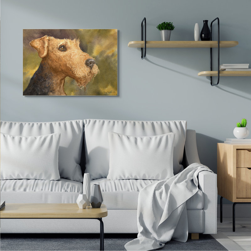 «Labrador Resting Pet Dog» par George Dyachenko - peinture sur toile, H 30 po x l 40 po, Toile tendue