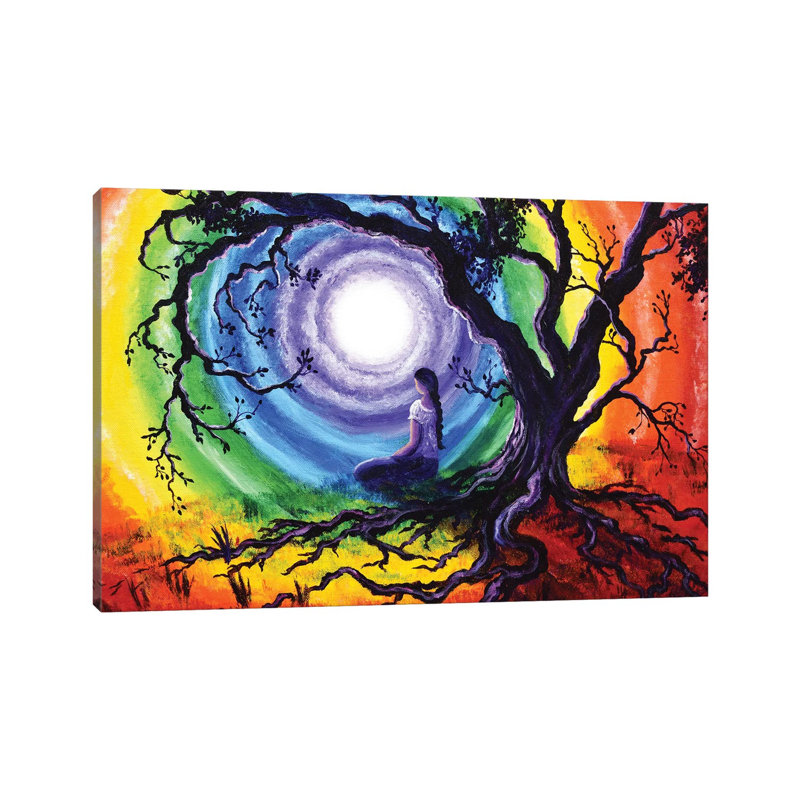 Tree Of Life Meditation by Laura Iverson - Painting on Canvas, 66.04cm H x 101.6cm W x 3.81cm D, Wrapped Canvas