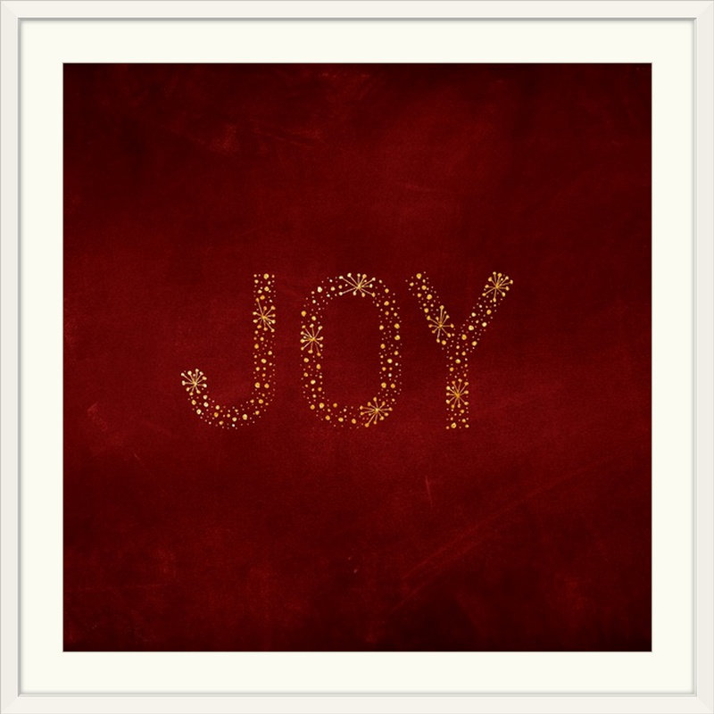 «Thuc Joy Starburst Red», art textuel, H 20" x l 20" x P 1", Cadre blanc