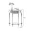 Console demi-cercle en bois massif noir-1730161452