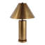 Lampe de table cylindrique avec abat-jour conique en fer pour éclairage de chevet - Petite lampe d'appoint contemporaine pour salon - 66 cm, bronze